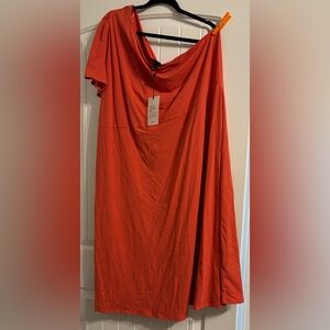 Coral one shoulder dress